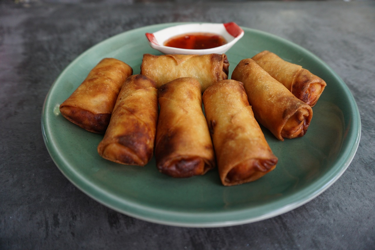 Spring Rolls: Crispy Chinese Appetizers Filled with Vegetables and Meat